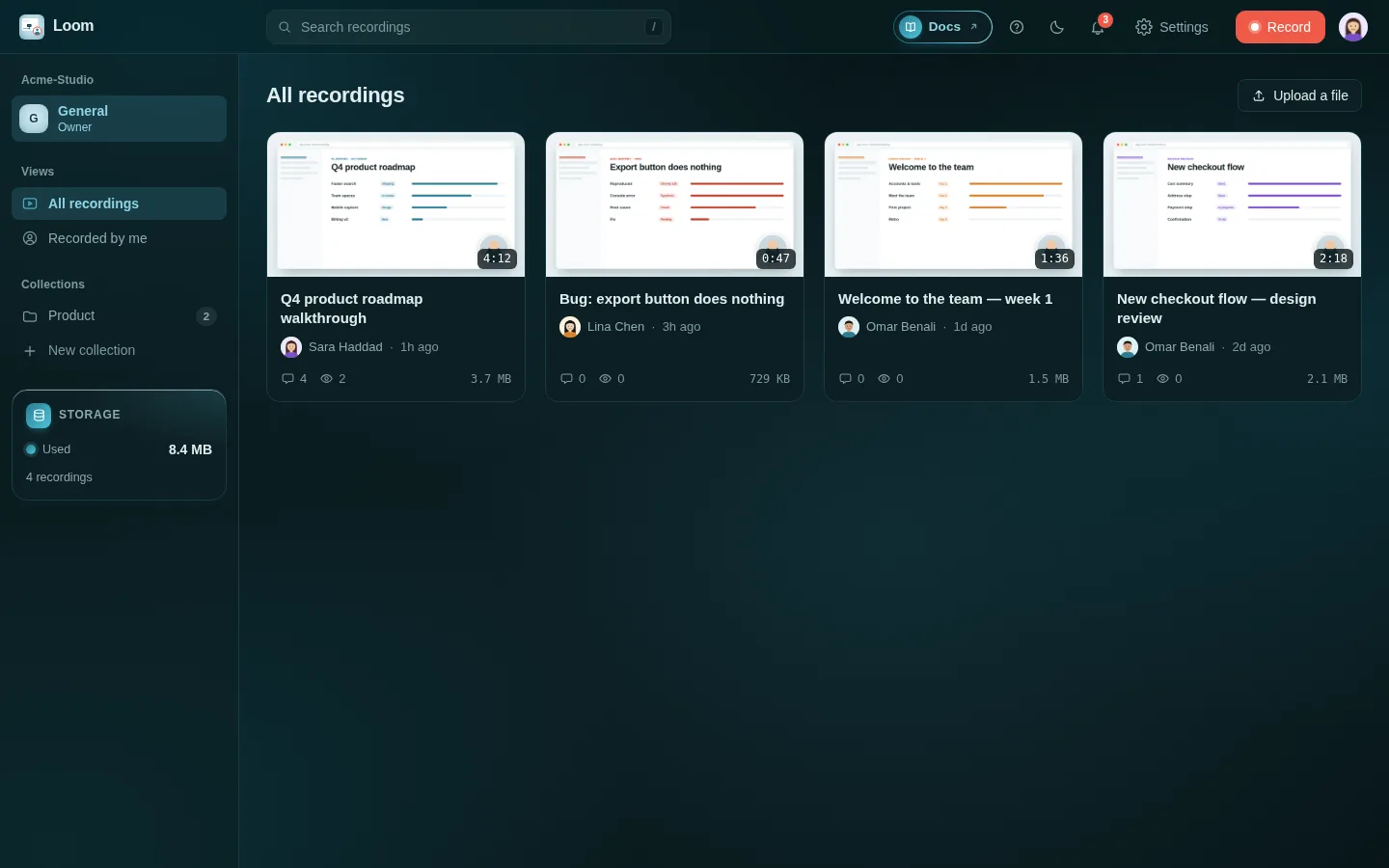 The library in dark mode