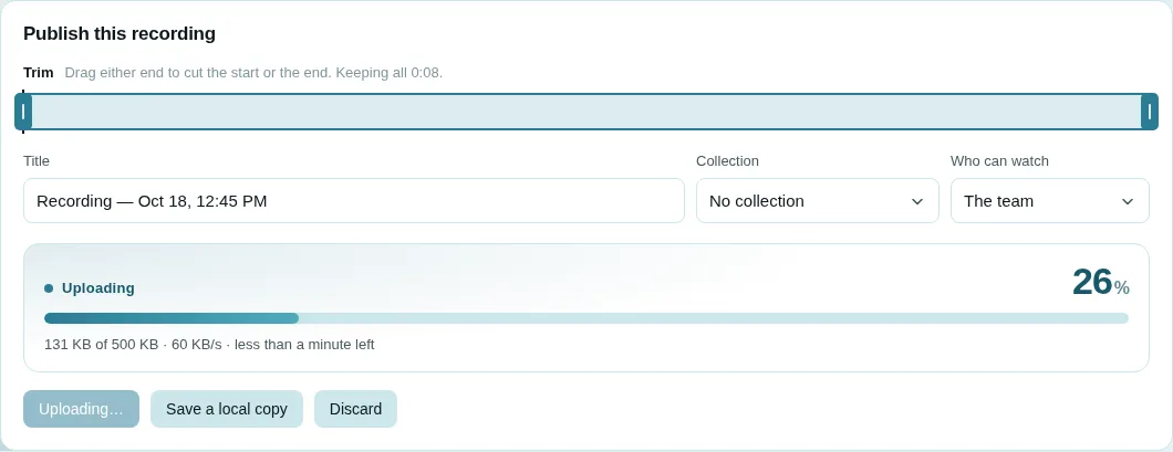 The upload meter